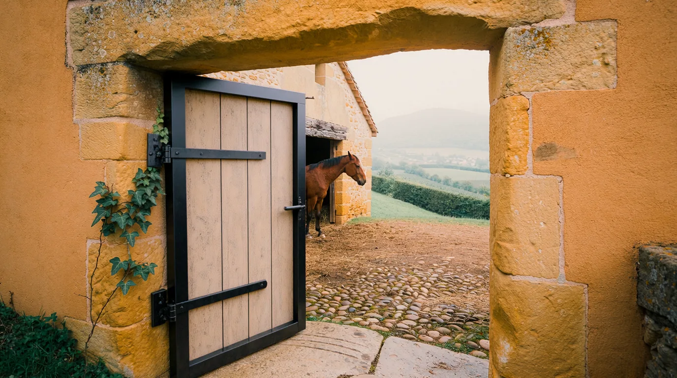 Entrée, Élevage d'Emm, centre équestre à Chalamont
